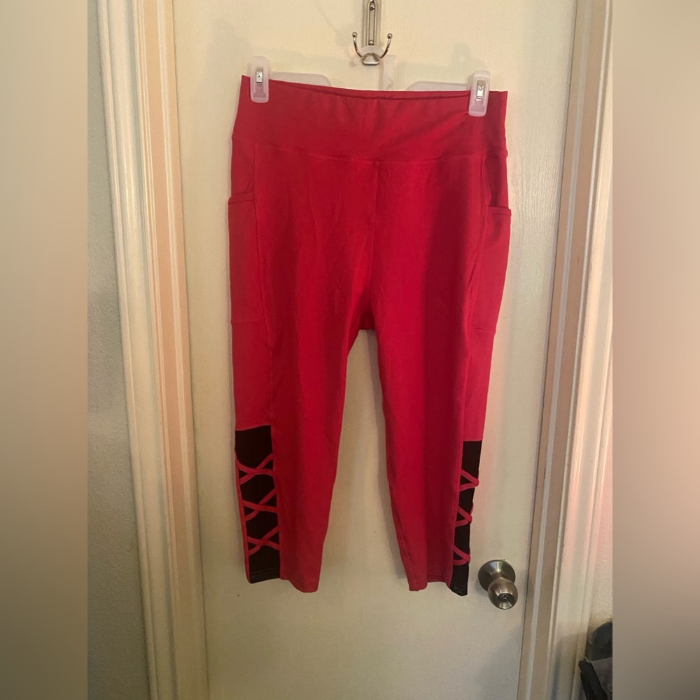 Pop fit crop legging -hot pink